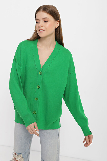 Кардиган жіночий. Кофти і светри. Колір: зелений. #3400001
