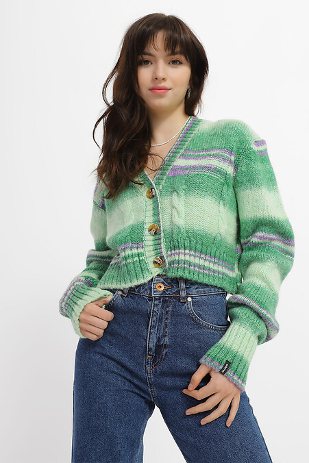 Кардиган жіночий. Кофти і светри. Колір: зелений. #3400007