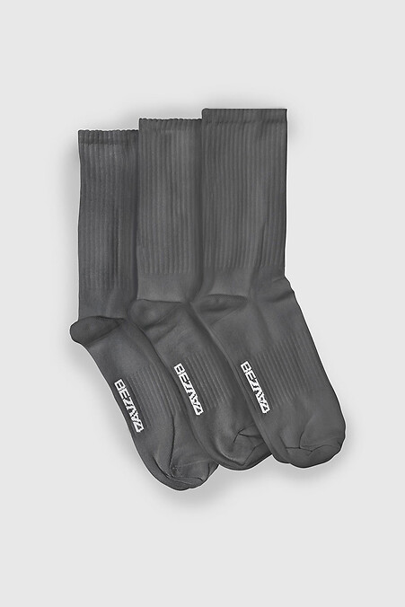 Набір з 3-х пар шкарпеток. Гольфи, шкарпетки. Колір: сірий. #8023012