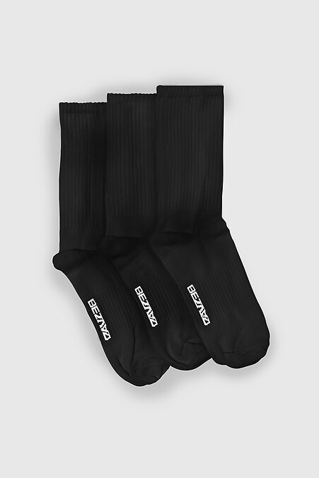 Набір з 3-х пар шкарпеток. Гольфи, шкарпетки. Колір: чорний. #8023013