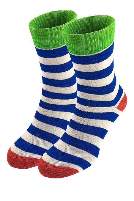 Смугасті шкарпетки кольорові Grini. Гольфи, шкарпетки. Колір: зелений. #2040034