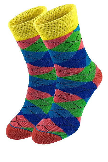 Perfifarbene Socken mit Rauten - #2040036