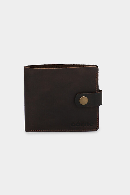 Кожаный кошелек с кнопкой. Кошельки, Косметички. Цвет: коричневый. #3300101
