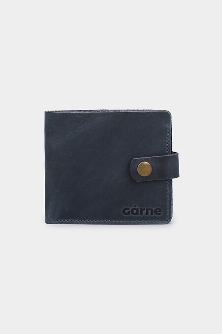 Кожаный кошелек с кнопкой. Кошельки, Косметички. Цвет: синий. #3300104