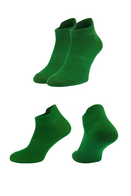Короткі бавовняні шкарпетки в зеленому кольорі. Гольфи, шкарпетки. Колір: зелений. #2040117