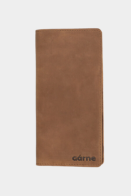 Кожаный унисекс кошелек без магнита. Кошельки, Косметички. Цвет: коричневый. #3300126