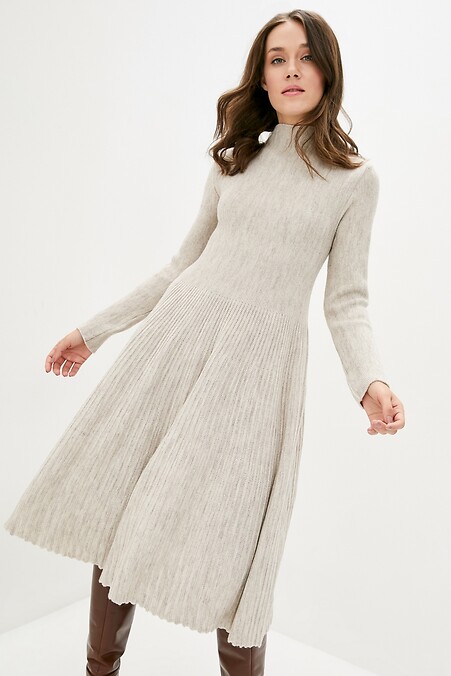 Зимова жіноча сукня. Сукні. Колір: бежевий. #4038130