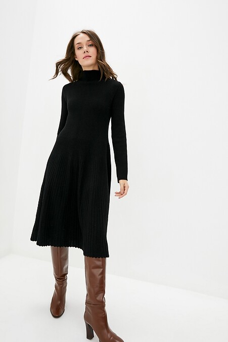 Зимова жіноча сукня. Сукні. Колір: чорний. #4038133