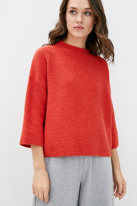Зимовий жіночий джемпер. Кофти і светри. Колір: помаранчевий. #4038135