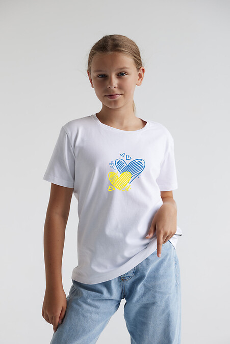 Дитяча футболка Hearts. Футболки, майки. Колір: білий. #9001249