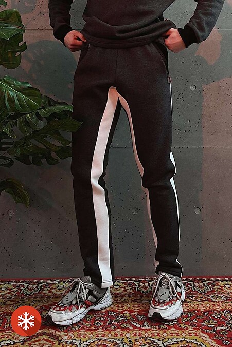 Серые утепленные брюки TIKHON - #8000275