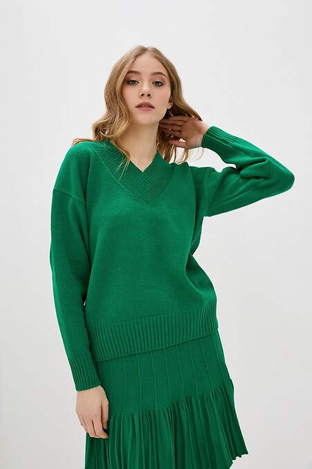 Джемпер жіночий. Кофти і светри. Колір: зелений. #4038347