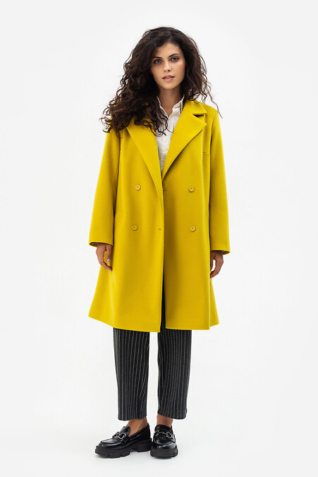 Пальто KORNI. Верхній одяг. Колір: жовтий. #3041368