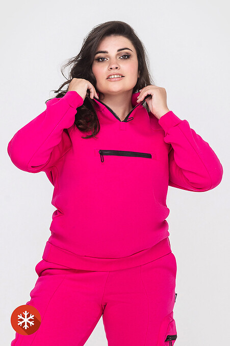 Теплая кофта OLESYA на флисе. Кофты и свитера. Цвет: розовый. #3041451