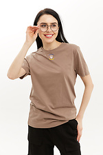Патриотическая хлопковая футболка бежевого цвета Garne 9001001 фото №1