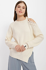Вязаный оверсайз свитер с открытым плечом и боковым разрезом Garne 3400002 фото №1