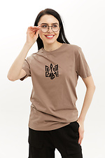 Патриотическая хлопковая футболка бежевого цвета Garne 9001002 фото №1