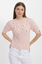 В'язаний светр з короткими рукавами та пишними квітами Garne 3400003 фото №1