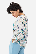 Жіноча блуза BERYL з софту молочного кольору у візерунок Garne 3042009 фото №6