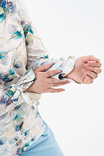 Жіноча блуза BERYL з софту молочного кольору у візерунок Garne 3042009 фото №11