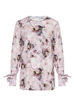 Женская блузка BERYL с софтом розового цвета в узор Garne 3042010 фото №14