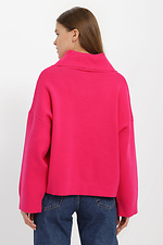 Женский розовый свитер на молнии с широким воротником-поло Garne 3400010 фото №3