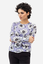 Жіноча блуза BERYL з софту фіолетового кольору в квіти Garne 3042012 фото №4