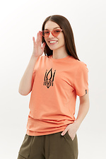 Базовая хлопковая футболка патриотическая оранжевого цвета Garne 9001013 фото №1