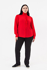 Блуза JANE с рюшами и воротником стойкой красного цвета Garne 3042014 фото №8
