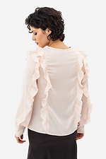 Жіноча блуза TRACY молочного кольору з воланами Garne 3042016 фото №5