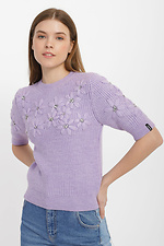 В'язаний светр з короткими рукавами та пишними квітами Garne 3400016 фото №1