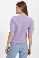 Вязаный свитер с короткими рукавами и пышными цветами Garne 3400016 фото №3