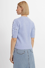 Вязаный свитер с короткими рукавами и пышными цветами Garne 3400017 фото №4