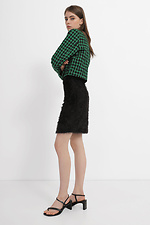 Пушистая короткая юбка LETIZIA из трикотажа "травка" черного цвета Garne 3040021 фото №2