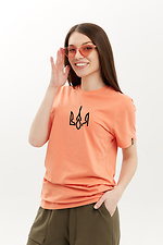 Базовая хлопковая футболка патриотическая оранжевого цвета Garne 9001022 фото №1