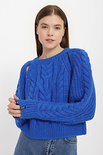 Короткий вязаный свитер оверсайз с разрезами Garne 3400023 фото №1