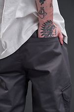 Чоловічі коттонові штани джоггери на манжетах Without 8055027 фото №5