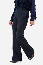 Жіночі класичні штани DJYDI з невеликим кльошем темно-синього кольору Garne 3042028 фото №4