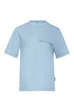 Жіноча футболка блакитного кольору з декоративною кишенею Garne 3042029 фото №12