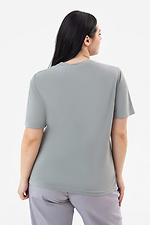 Жіноча футболка сірого кольору з декоративною кишенею Garne 3042030 фото №9
