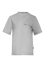 Женская футболка серого цвета с декоративным карманом Garne 3042030 фото №11