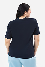 Жіноча футболка темно-синього кольору з декоративною кишенею Garne 3042032 фото №9
