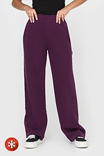 Прямые брюки на флисе фиолетового цвета. Garne 3041035 фото №1