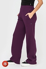 Прямые брюки на флисе фиолетового цвета. Garne 3041035 фото №3