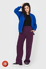 Прямые брюки на флисе фиолетового цвета. Garne 3041035 фото №6