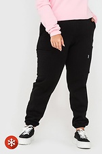 Утепленные штаны на флисе с карманами черного цвета Garne 3041038 фото №1
