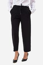 Трикотажні укорочені штани EBBY прямого крою чорного кольору Garne 3042038 фото №1
