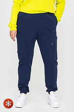 Утепленные штаны на флисе с карманами синего цвета Garne 3041039 фото №1