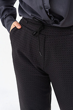 Укороченные трикотажные брюки EBBY прямого кроя черного цвета в узор Garne 3042040 фото №6