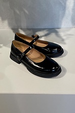 Шкіряні лакові туфлі чорного кольору з пряжкою Garne 3200041 фото №5